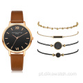 5 unidades / conjunto Conjunto de relógios de moda para presentes Relojes femininos com pulseira de quartzo Conjuntos de relógios de presente para mulheres com pulseira de vestido Relojes atacado